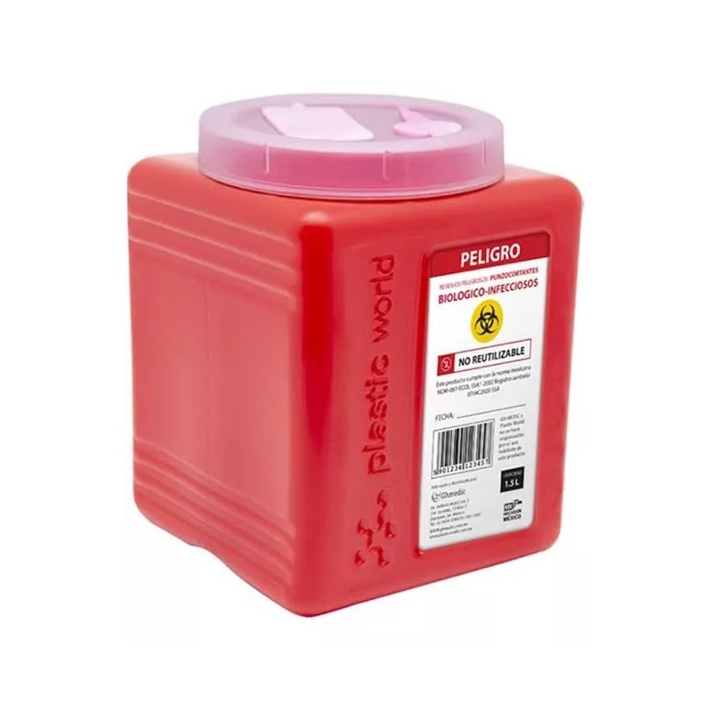GH medic 5 Pack Bote Rpbi Contenedor Recolector 1.5 L