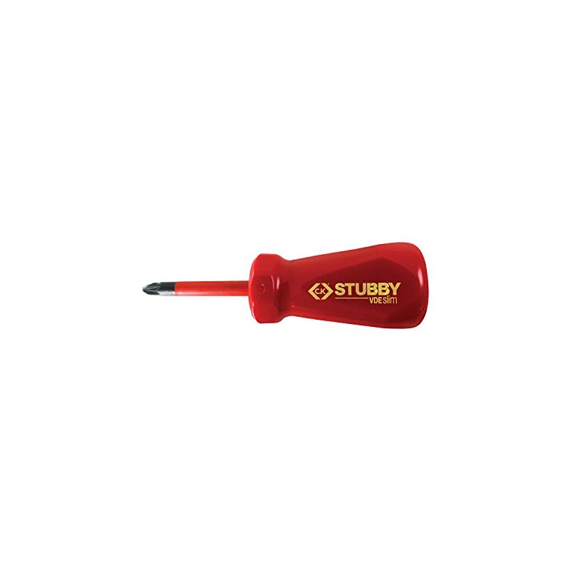 C.K T48345-2 Stubby Vde/1000V Slim Screwdriver Mod2 (Plusminus), Red