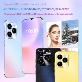 Fine Life Pro Android Phone, 6.3 Inch Screen, 4G LTE Smartphone, Dual Cameras, 2GRAM, 16GROM, Expandable 128GB, Dual SIM Cards, Suitable for Beginners (3, Gold)