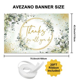 Avezano Thanks for All You Do Banner Thank You Party Backdrop Sage Green Employee Retirement Appreciation Party Decorations Thanks to Teacher Staff Banner 70.8x43.3inch