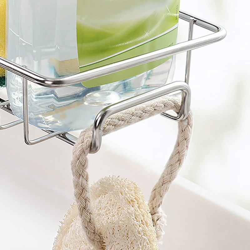 EBTOOLS Stainless Steel Sink Storage Holder, Sink Organizer with Hooks,