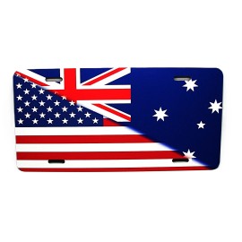 DIGIART INTERNATIONAL AUSTRALIAN AMERICAN FLAG AUSTRALIA FLAG Metal Novelty Car License Plate Auto Tag