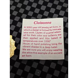 N/A Cloisonne Enamel Brooch Pin Gold Tone