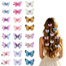 24 PCS Butterfly Hair Clips - Lightweight & Colorful Hair Clips for Girls, Easy to Wear and Secure Accessories for All-Day Comfort, Ideal for Styling or Gift