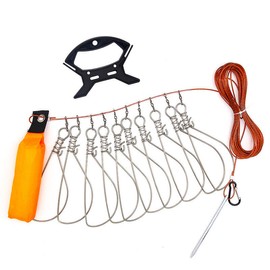 PacificRidge Outdoors 🐟 Stainless Steel Heavy Duty Fish Stringer with 10 Snaps + 2 Free rod bells. 🎣