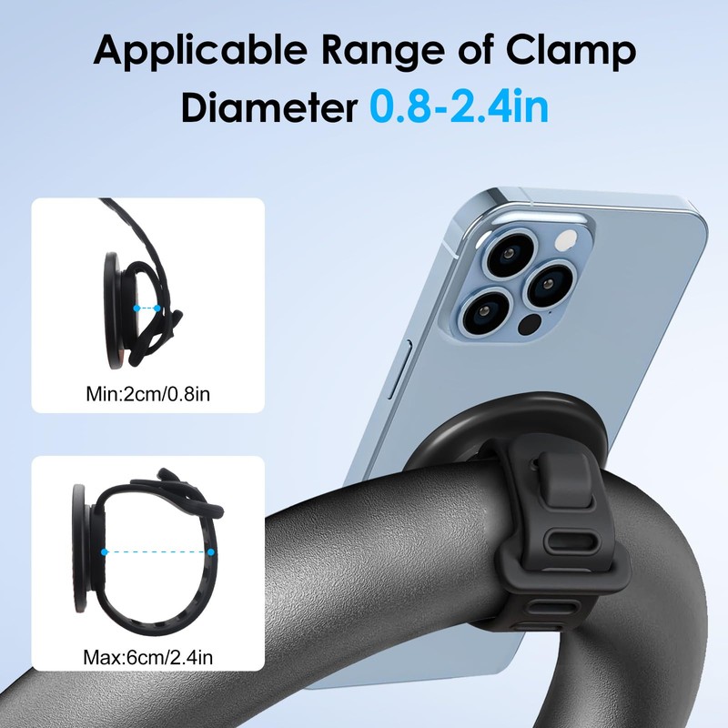 EEEKit Magnetic Bike Mount Handlebar, 17 N52 Magnets Phone Holder
