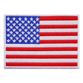 3.5x2.5 Inches American Flag Iron on Patch USA Flag Embroidered Patch US Iron-On for Jacket Backpack Hat Military Biker