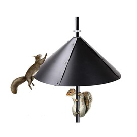 Qualirey 4 Pieces 24-Inch Squirrel-Proof Bird Feeder Baffle Set with Metal Frame for Shepherd's Hook House Guard Outdoor Courtyard