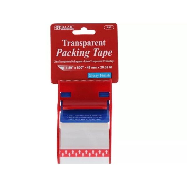 Bazic Case Pack of 12 Tape 1.88" x 800" Clear