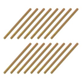 sourcing map 16 Pack Fully All Threaded Rod 1/4" Thread, 4" Length, Thread Screw Threaded Rod Screw Sofa Foot Screw Bolt for Chair Furniture Mounting Assembly Fastening