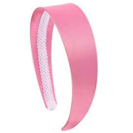 loucent Smooth Satin Headband - Luxurious 2" Wide No-Slip Headband for Women Pink