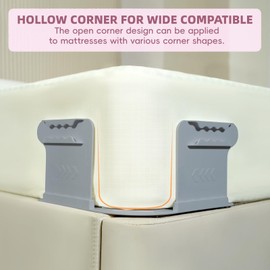 SAYHAHA Bed Sheet Straps, Lock Sheet Holders Keep Sheets Tight Heavy Duty Bed Sheet Holder Corner, Bed Sheet Holder Straps with Bed Sheet Clips Straps No More Loose Sheets, Easy Installation (Grey)