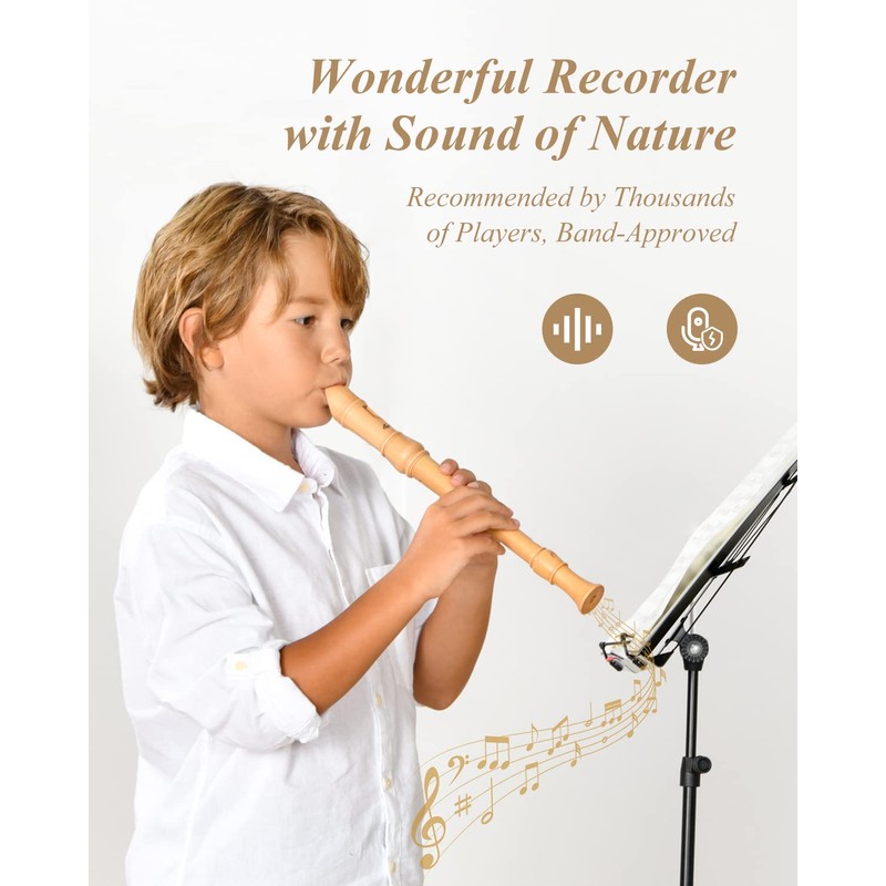Eastar Soprano Beginners Recorder German Fingering C Key Maple Descant
