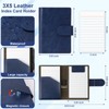Blue Index Card Holder Leather 3x5 Note Card Holder Wallet