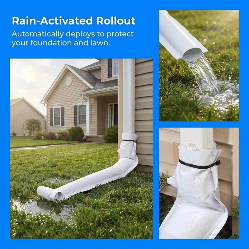 VelTherm Automatic Roll-Out Downspout Extension, 46" Rain Gutter Downspout Extension,