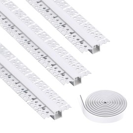 Spotless Plaster in Recessed Flexible Drywall LED Channel Fully Bendable LED Aluminum Profile Track for Custom LED Strip Lighting Solutions, 3.28ft x 3 Pcs (P5615 Inside width 12.5mm/0.5""), Silver