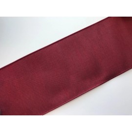Decorative Ribbon Burgundy Faux Dupioni Ribbon, 4 Inches Wide, Wired Edge, 3 YARDS