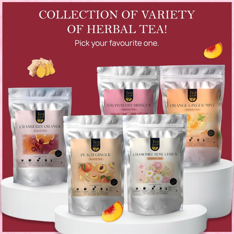 Tealeaf & Co. Peach Ginger Tea Blended with Organic Spices