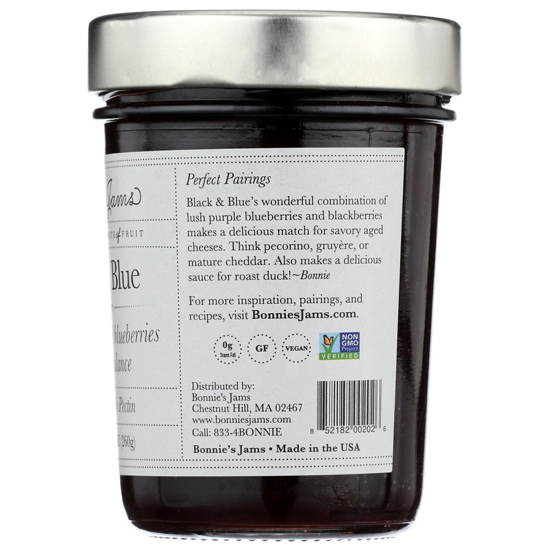 Bonnie's Jams, Black & Blue Jam, 8.75 Ounce