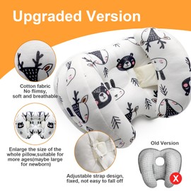 KAKIBLIN Baby Head Neck Support Pillow, 2 in 1 Banana Neck Pillow for Baby, Baby Travel Pillow for Stroller Neck Support for Newborn, Adjustable Baby Pillow for Head