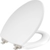 Mayfair Bennett Toilet Seat with Brushed Nickel Hinges, Slow Close