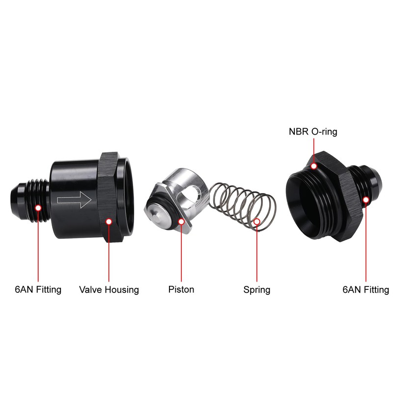 Podavelle 6AN Non Return One Way Inline Check Valve Fitting