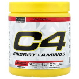 Cellucor Cellucor C4 Energy + Aminos Fruit Punch 255g Supplement, 255, 1 / Cellucor 셀루코어 C4 에너지 + 아미노스 프루트 펀치 255g 보충제, 255, 1