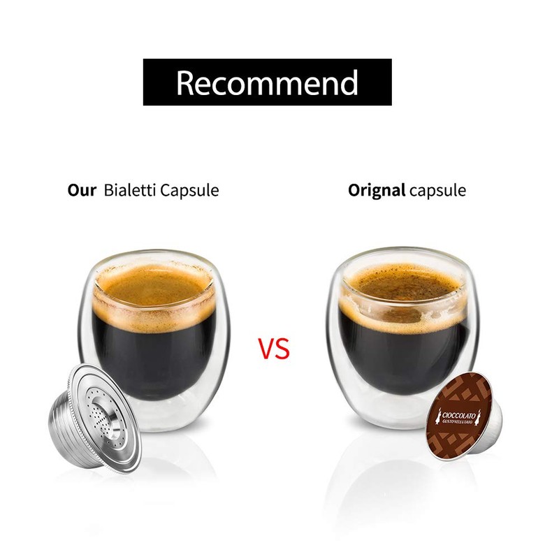 i Cafilas Espresso Coffee Capsules, Compatible with Bialetti Capsules, Refillable,