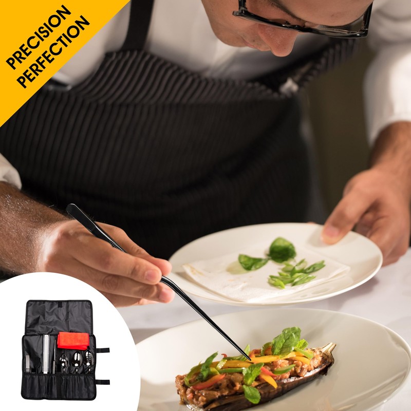 7 Pc Black Plating Tools Culinary Set (Professional Chef Utensils)|