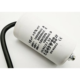 Up to 500 V~ AC 8,10,12,14,16,20,25,35,40,45 µF uf with Cable + Thread Motor Capacitor, Starting Capacitor, Starter Capacitor, Operating Capacitor (16 µF)