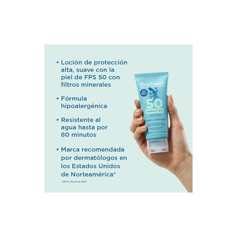 Blue Lizard Protector Solar Mineral Para Piel Sensible - SPF