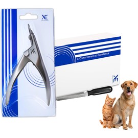 XE Edelstahl-Nagelknipser für Haustiere – Krallenschneider für Katzen und Hunde mit Nagelfeile, Nagelschneider für Haustiere, Professionelles Pflegewerkzeug für Kaninchen und Meerschweinchen