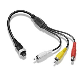 WYVERN AUDIO M12 4pin Female ⇔ RCA×2, DC×1. In-car monitor M12 aviation connector Composite video/audio (RCA Male) each 1, DC plug Composite video/power cable Total length 32cm (including connectors