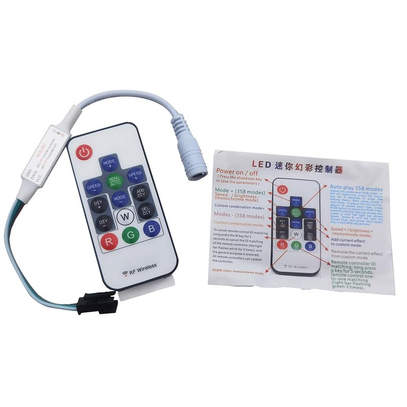 WS2811 WS2812B Led Pixels Strip Light Controller DC 14keys Wireless