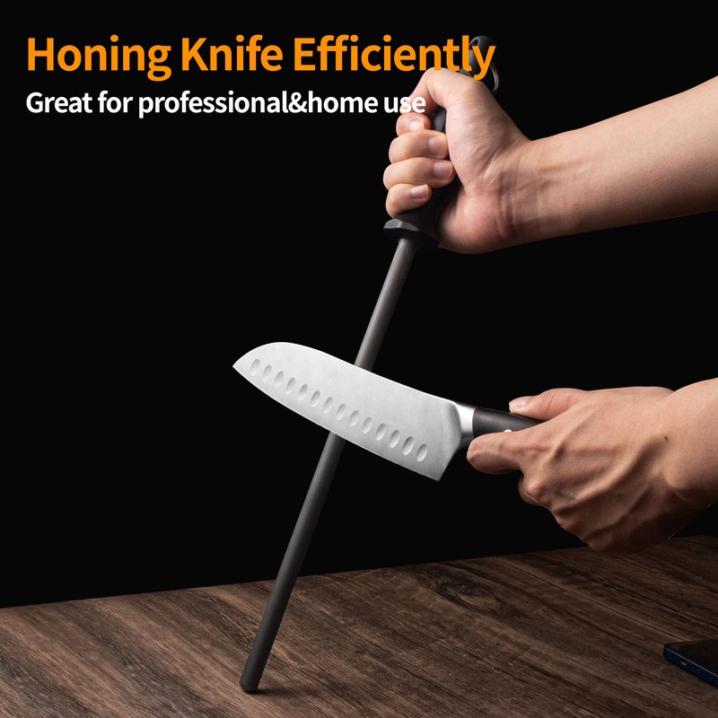 Efficient 12 Inch Honing Steel Sharpening Rod Knife Sharpener Steel