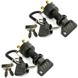 (2 Pack) HD Switch Starter Ignition Key Switch Replaces Club Car 4-Pin, Golf Cart 101826301, 1018263-01, w/8 Keys, Clubcar