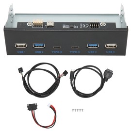 USB3.1 Front Panel Header GL3523 Chip High Speed 5Gbps 6 Ports 19PIN to Type C Front Panel for Desktop Computers Optical Drive Position 2U3, 2U2, 2C 19PIN