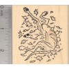 RubberHedgehog Greyhound Dog Rolling in Autumn Leaves, Thanksgiving Rubber Stamp