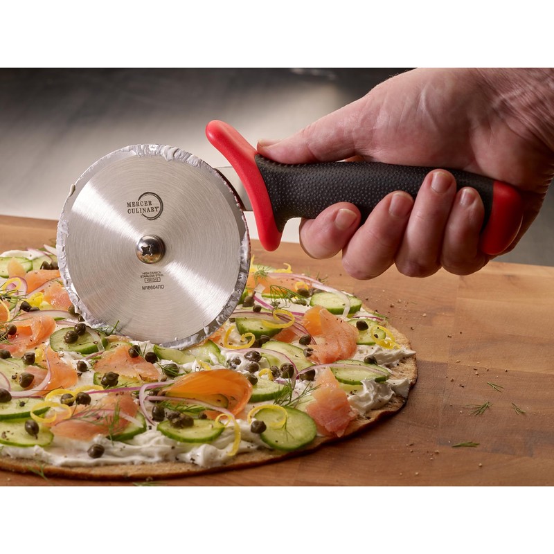 Mercer Culinary Millennia Pizza Cutter with Red Handle, 4 Inch