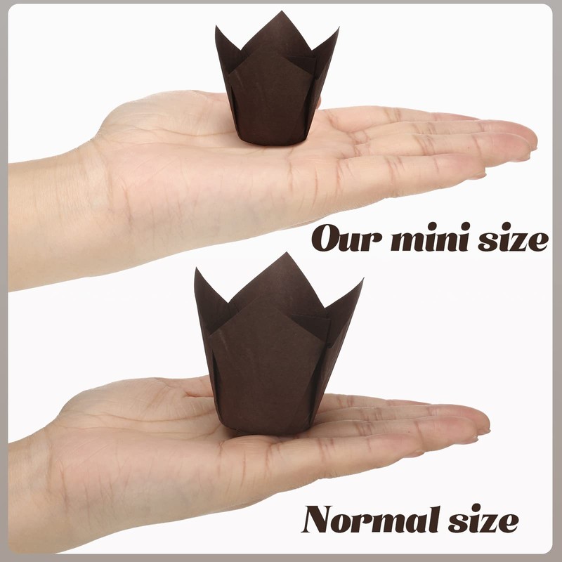 Funtery 600 Pcs Mini Size Tulip Cupcake Liners Mini Baking