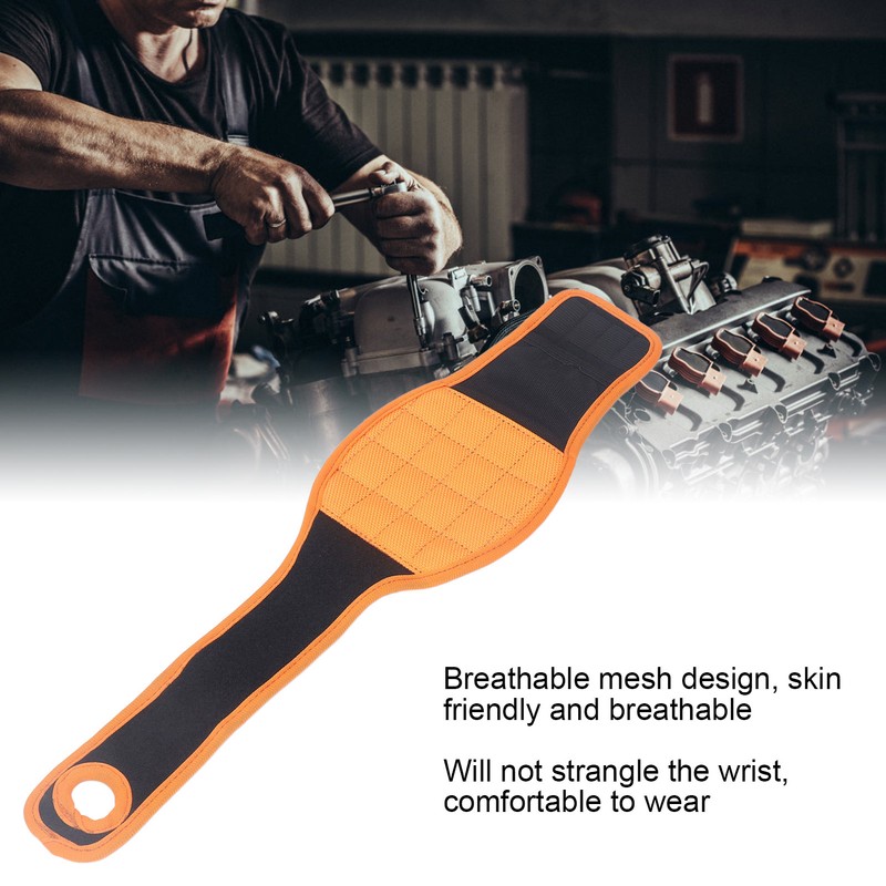 Wrist Magnet Tool Belt Orange 16 Magnets Magnetic Wristband Pick