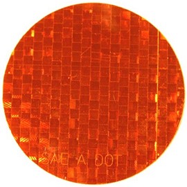 LiteMark DOT-SAE Amber Dot 3 Inch Round High Reflective Prismatic Lenses with Durable Protective Transparent Layer for Safety and Increased Visibility (Pack of 4 Reflectors)