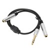 6.35mm to Dual 6.35mm Y Splitter Cable Professional 1/4 Inch