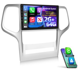 Car Radio for Jeep Grand Cherokee 2008-2013, Volxcereo [2+64] 9 inch Touchscreen Stereo with Carplay/Android Auto, GPS Navigation, WiFi, Bluetooth, SWC, FM/RDS Radio