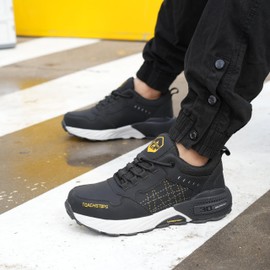 TOUGHSTEPS Steel Toe Shoes for Men Women Puncture Proof Safety Work Sneakers Lightweight Comfortable Indestructible Utility Shoes 11 Black