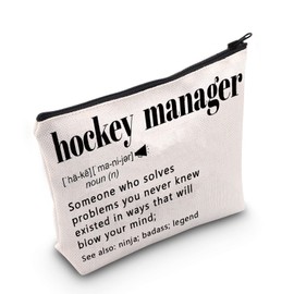 POFULL Hockey Manager Definition Gift Hockey Team Gift Hockey Coach Cosmetic Bag (Hockey Manager Definition Cosmetic Bag)
