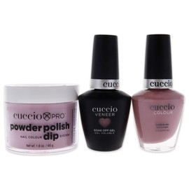 Cuccio Colour Matchmakers Plus Nail Dip - Matching Mani-Pedi With Flawless Coordination - A Color Lacquer And Color Veneer Gel Polish In The Same Color - I Desire - Large - 3 Pc Kit