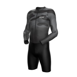 Sparx Long Sleeve Winter Cycling Thermal Skinsuit Pro Team Bicycle Suit Bike Racing Suit Cycle Kit 3D Pad (Black Camo, XL)