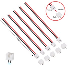 ALAMSCN 30 Pairs 2.54 mm JST XH Connector JST XH 2-Pin Male and Female Connector with 150 mm Pre-Crimped Cable Wire 24AWG Compatible with JST XH for Toys, Electrical Devices