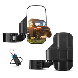 ​KEMIMOTO UTV Side Mirrors Compatible with Polaris Ranger, Can-Am Defender, Maverick Trail, CFMOTO UFORCE | Pro-Fit Mirrors with Profiled Tube | Adjustable | Seat Belt Bypass Included​